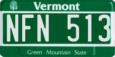 VT license plate NFN513