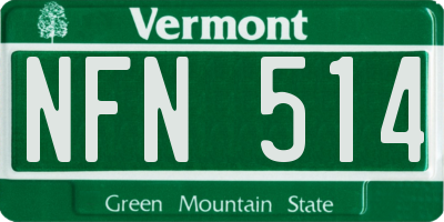 VT license plate NFN514