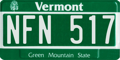 VT license plate NFN517