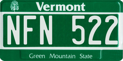 VT license plate NFN522