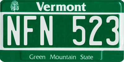 VT license plate NFN523