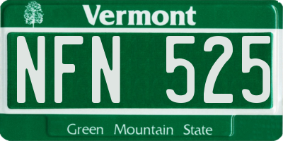 VT license plate NFN525