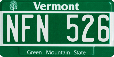 VT license plate NFN526