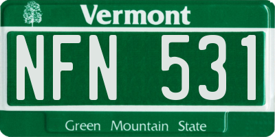 VT license plate NFN531