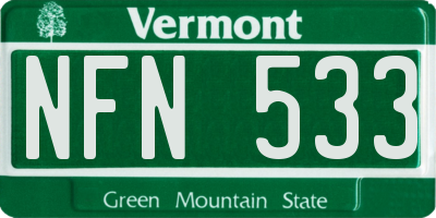 VT license plate NFN533