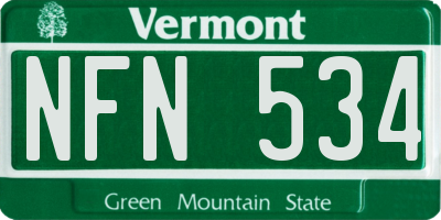 VT license plate NFN534
