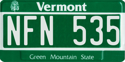 VT license plate NFN535