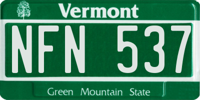 VT license plate NFN537
