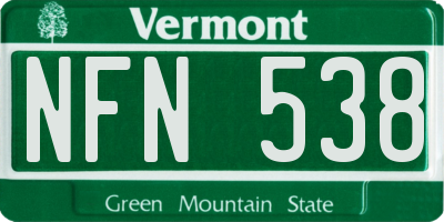 VT license plate NFN538