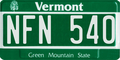 VT license plate NFN540