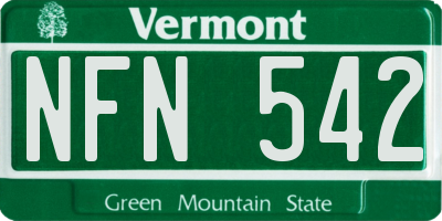 VT license plate NFN542