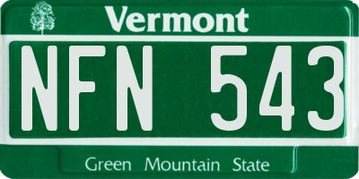 VT license plate NFN543