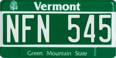 VT license plate NFN545