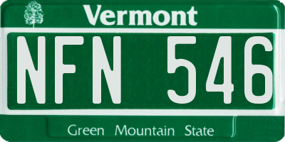 VT license plate NFN546