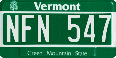 VT license plate NFN547