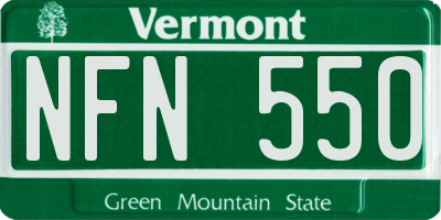 VT license plate NFN550