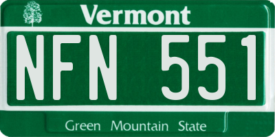 VT license plate NFN551
