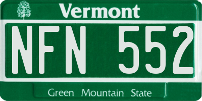 VT license plate NFN552