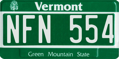 VT license plate NFN554