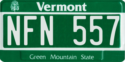 VT license plate NFN557