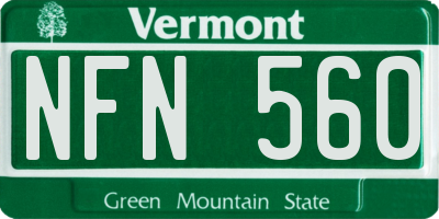 VT license plate NFN560
