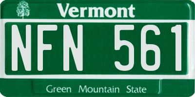 VT license plate NFN561