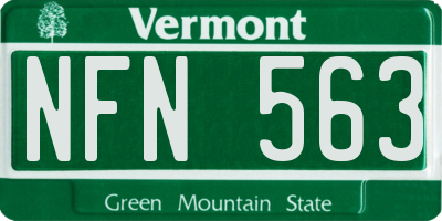 VT license plate NFN563