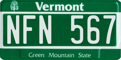 VT license plate NFN567