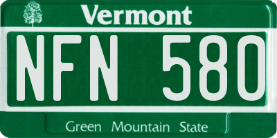 VT license plate NFN580