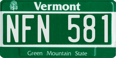 VT license plate NFN581