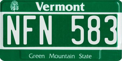 VT license plate NFN583