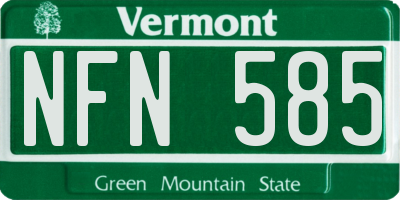 VT license plate NFN585