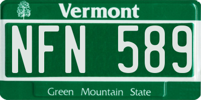 VT license plate NFN589