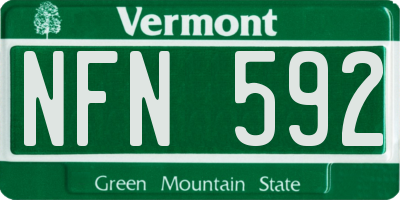 VT license plate NFN592