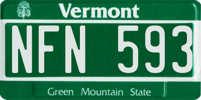 VT license plate NFN593