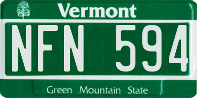 VT license plate NFN594