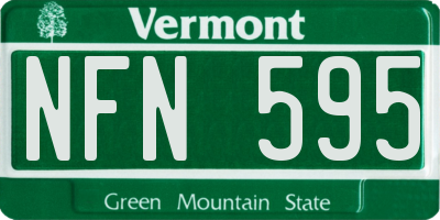 VT license plate NFN595