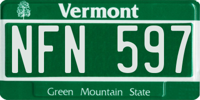VT license plate NFN597