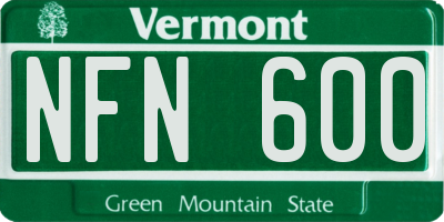 VT license plate NFN600