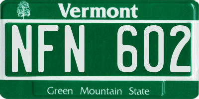 VT license plate NFN602