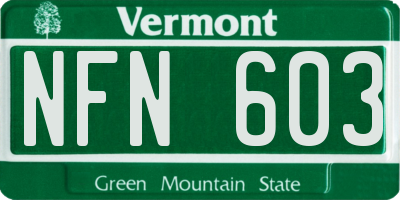 VT license plate NFN603