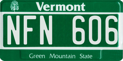 VT license plate NFN606