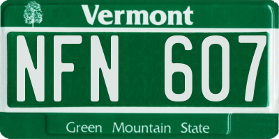 VT license plate NFN607