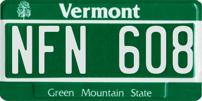 VT license plate NFN608