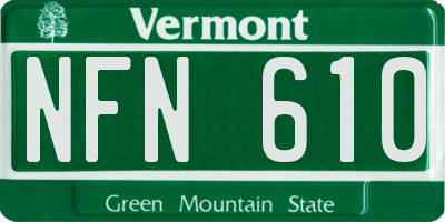 VT license plate NFN610
