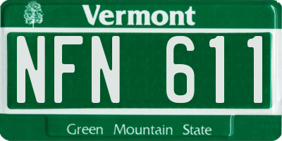 VT license plate NFN611