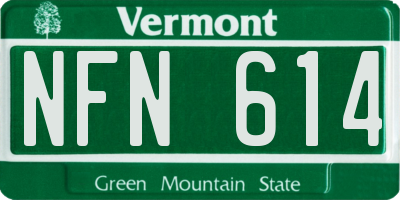 VT license plate NFN614