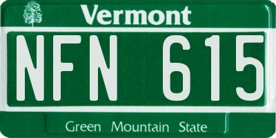VT license plate NFN615