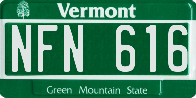 VT license plate NFN616