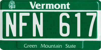 VT license plate NFN617